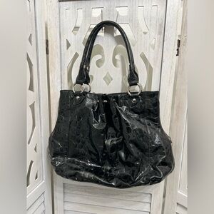 DONALD J PLINER Designer Patent Leather Crocodile Purse